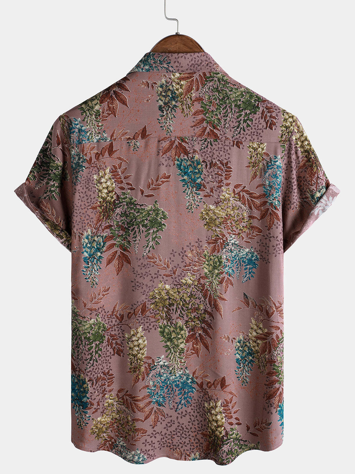 Men's Retro Print Summer Rayon Short Sleeve Shirt