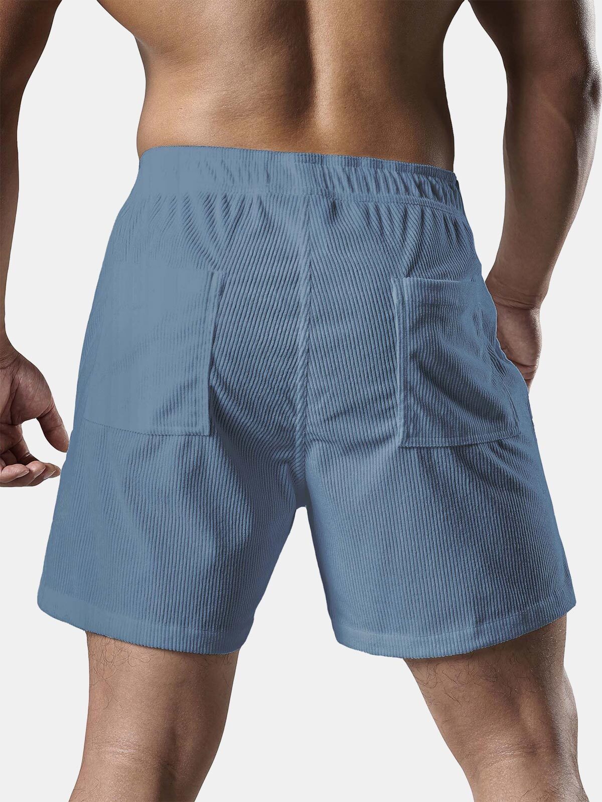 Men's Casual Drawstring Corduroy Pocket Shorts