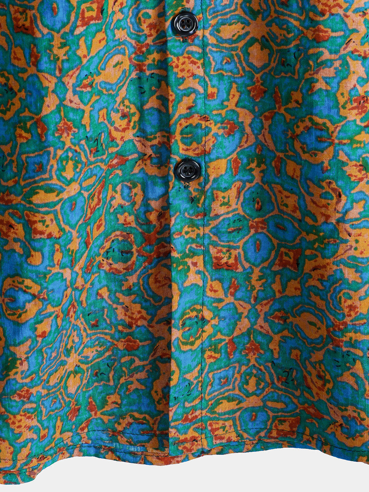 Men's Abstract Stylish Pocket Button Up Short Sleeve Retro Shirt