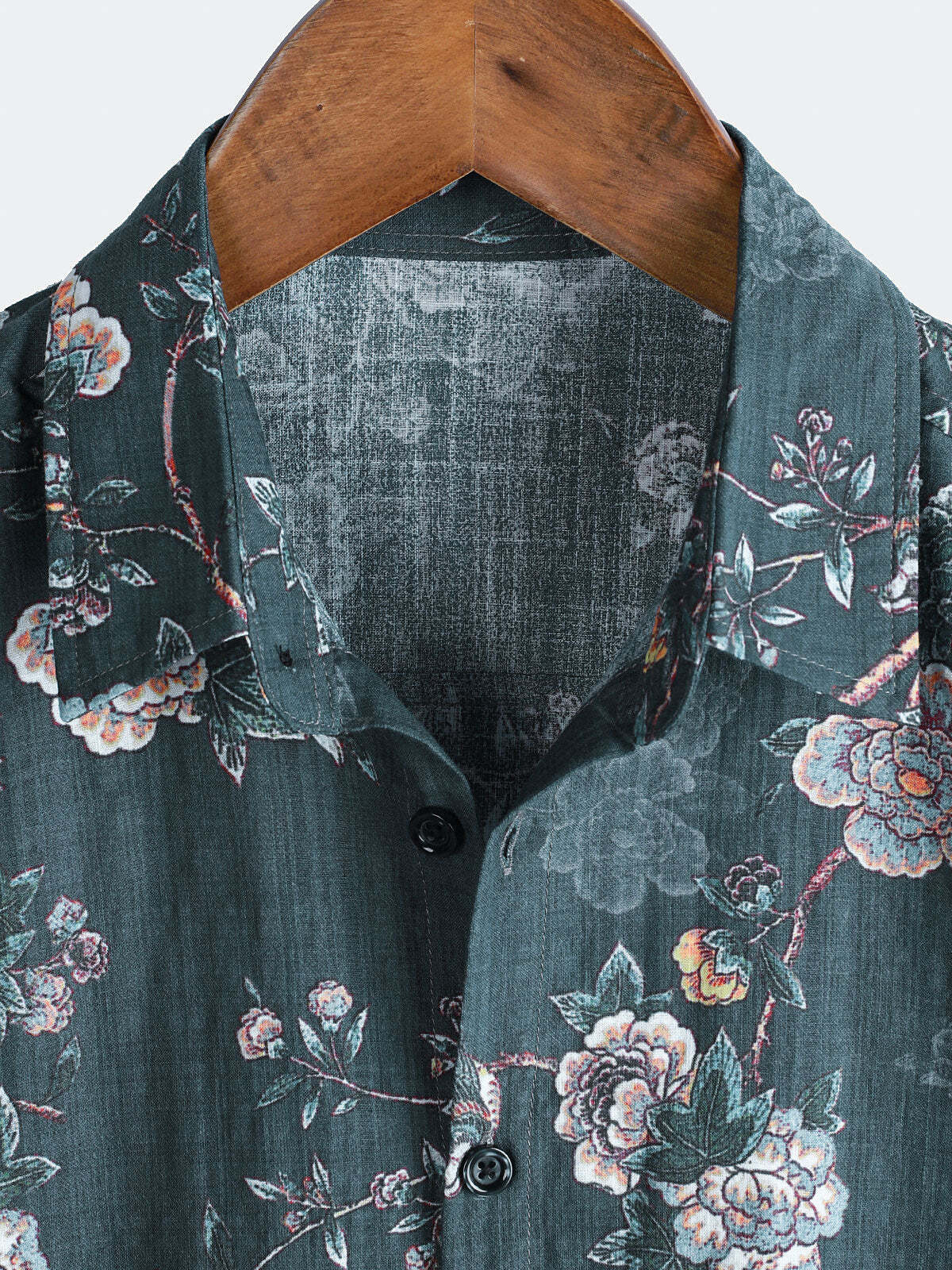 Men's Floral Print Camp Button Up Short Sleeve Casual Shirt