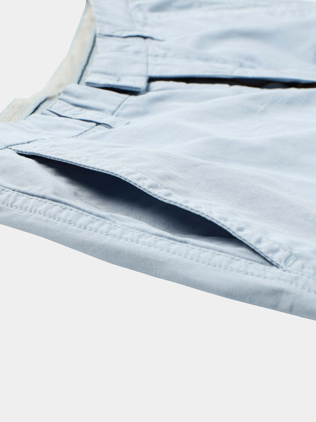 Men's Light Blue Summer Casual Breathable Beach Cotton Shorts