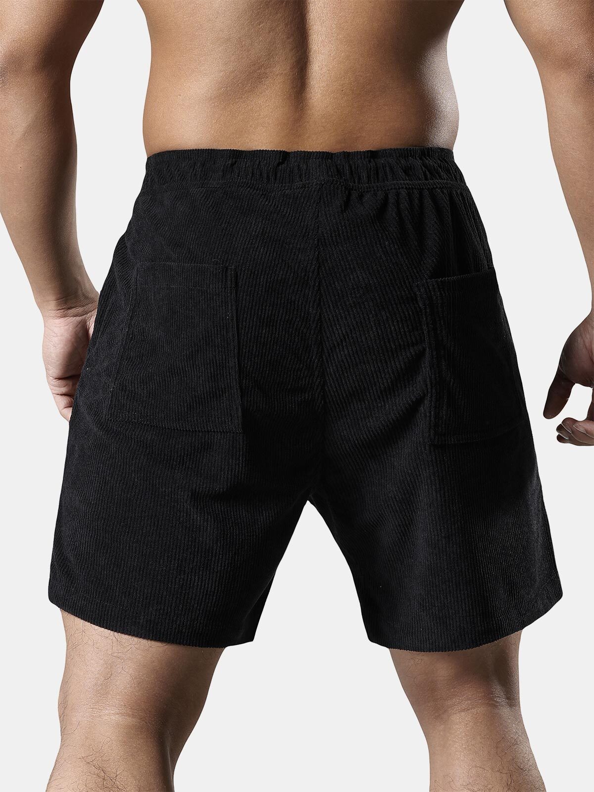 Men's Casual Drawstring Corduroy Pocket Shorts