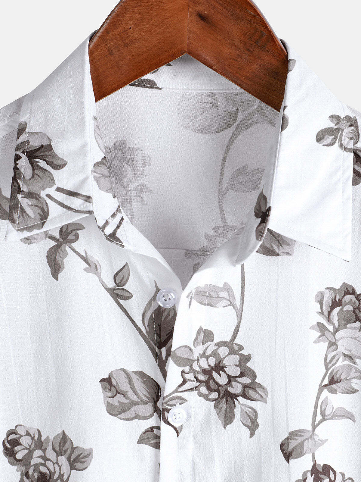 Men's Casual Floral Cotton Holiday Short Sleeve Shirt