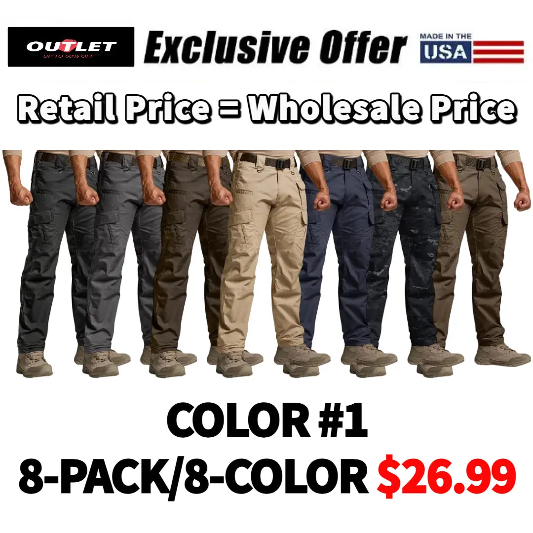 【8-PACK/8-COLOR】Men's Tactical Work Pants 9 Pockets Ripstop 11