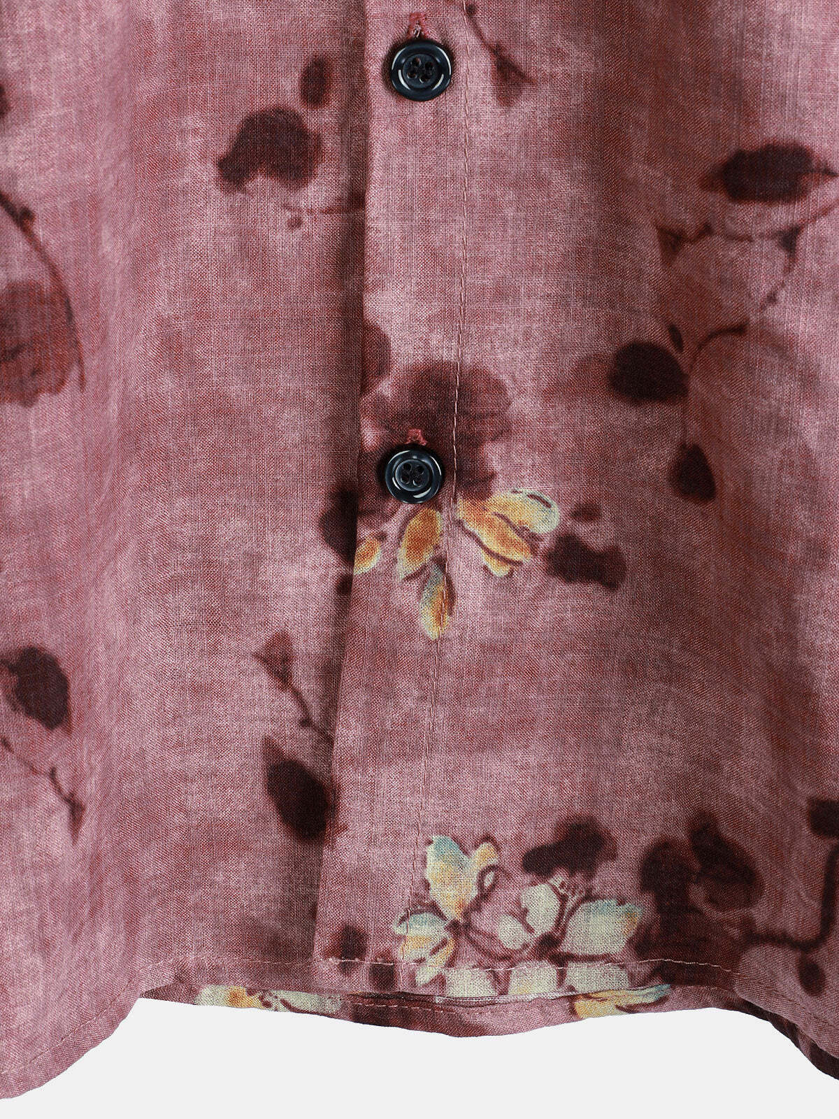 Men's Vintage Floral Cotton Breathable Short Sleeve Button Up Shirt