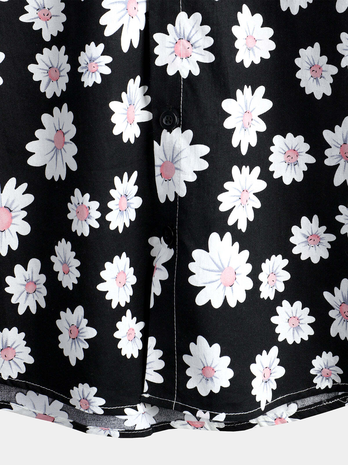 Men's Floral Daisy Print Tropical Hawaiian Cotton Flower Shirt