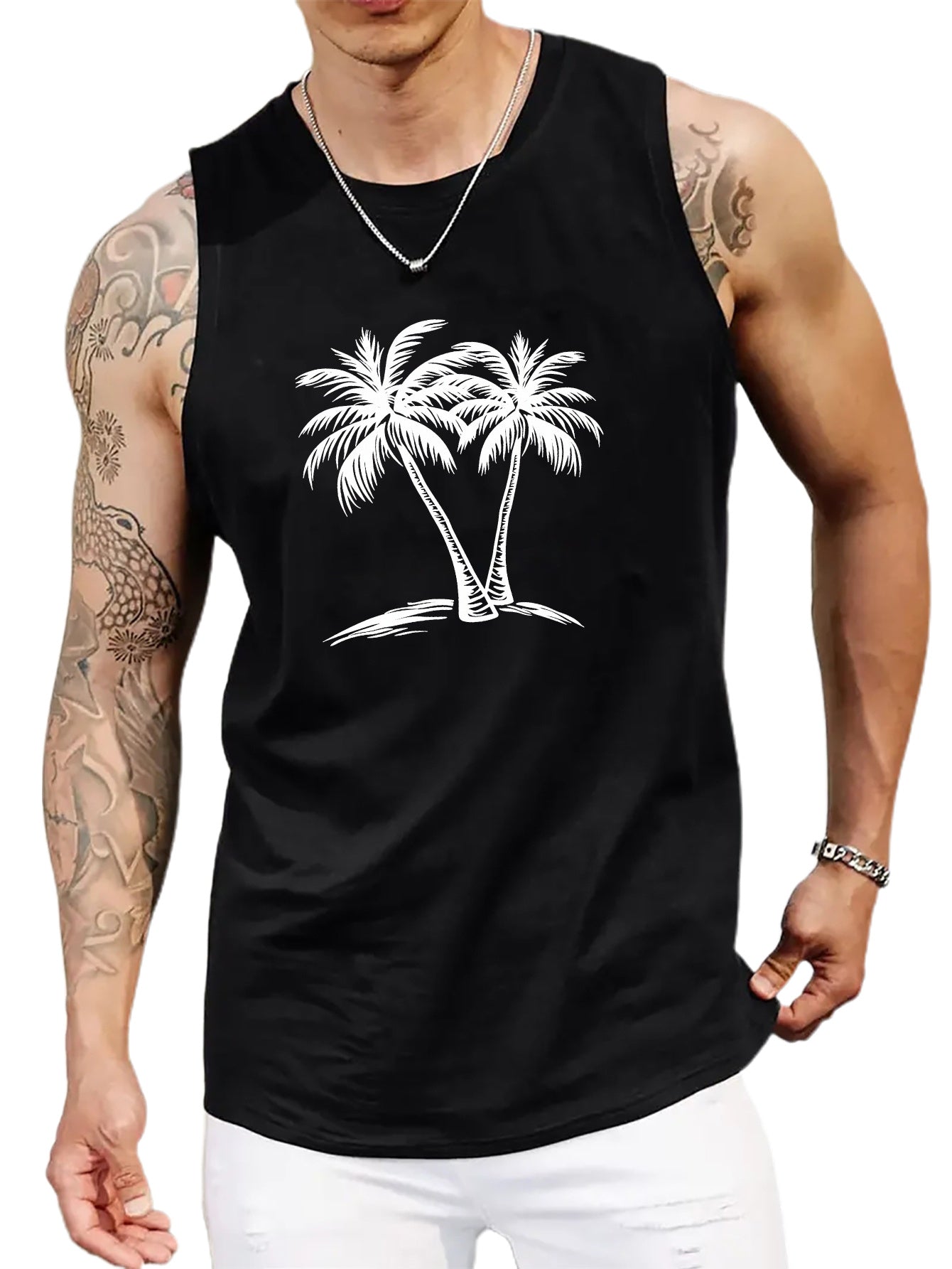 Men's Palm Tree Sleeveless Tank