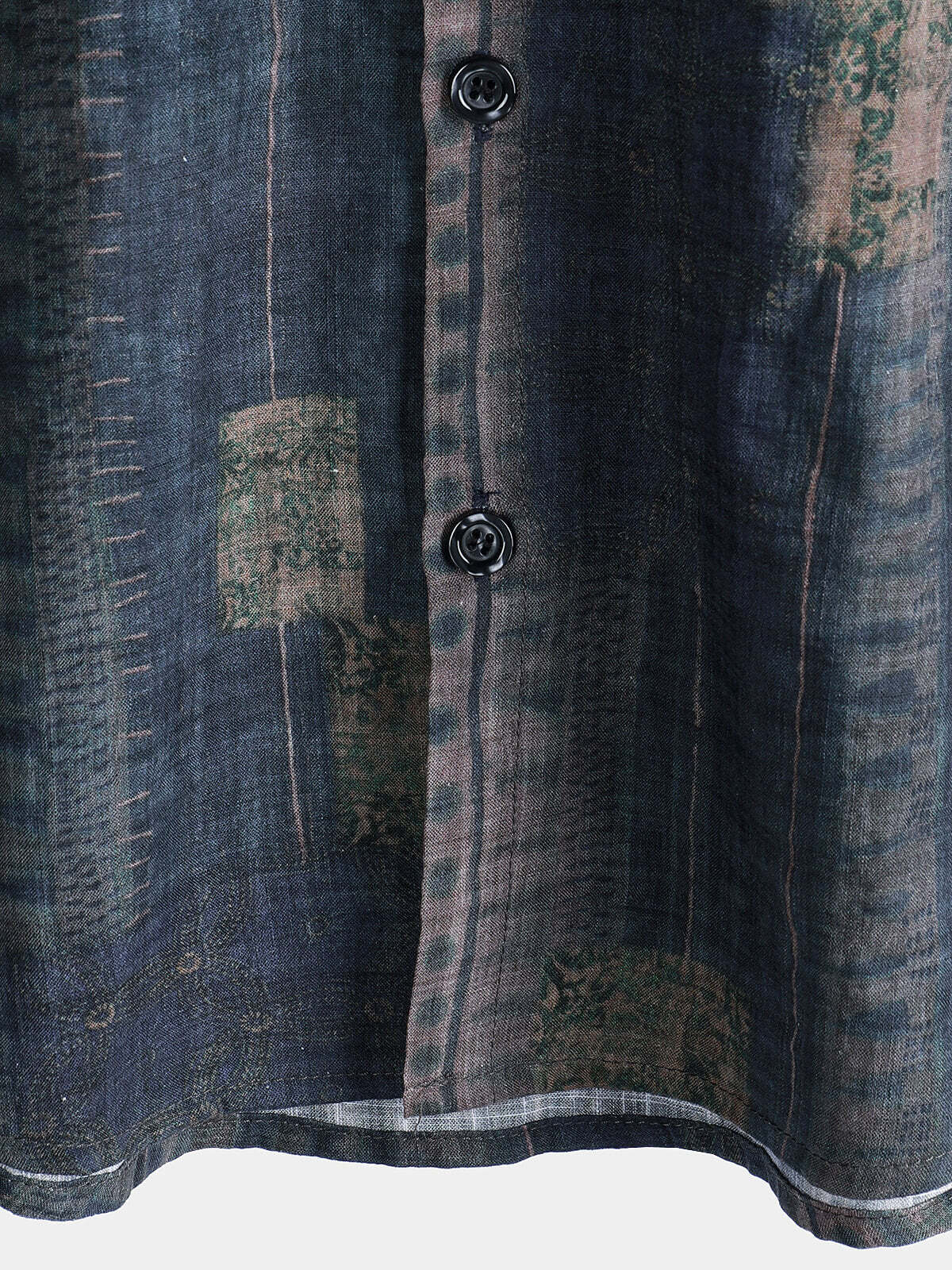 Men's Summer Patchwork Print Casual Vintage Short Sleeve Shirt