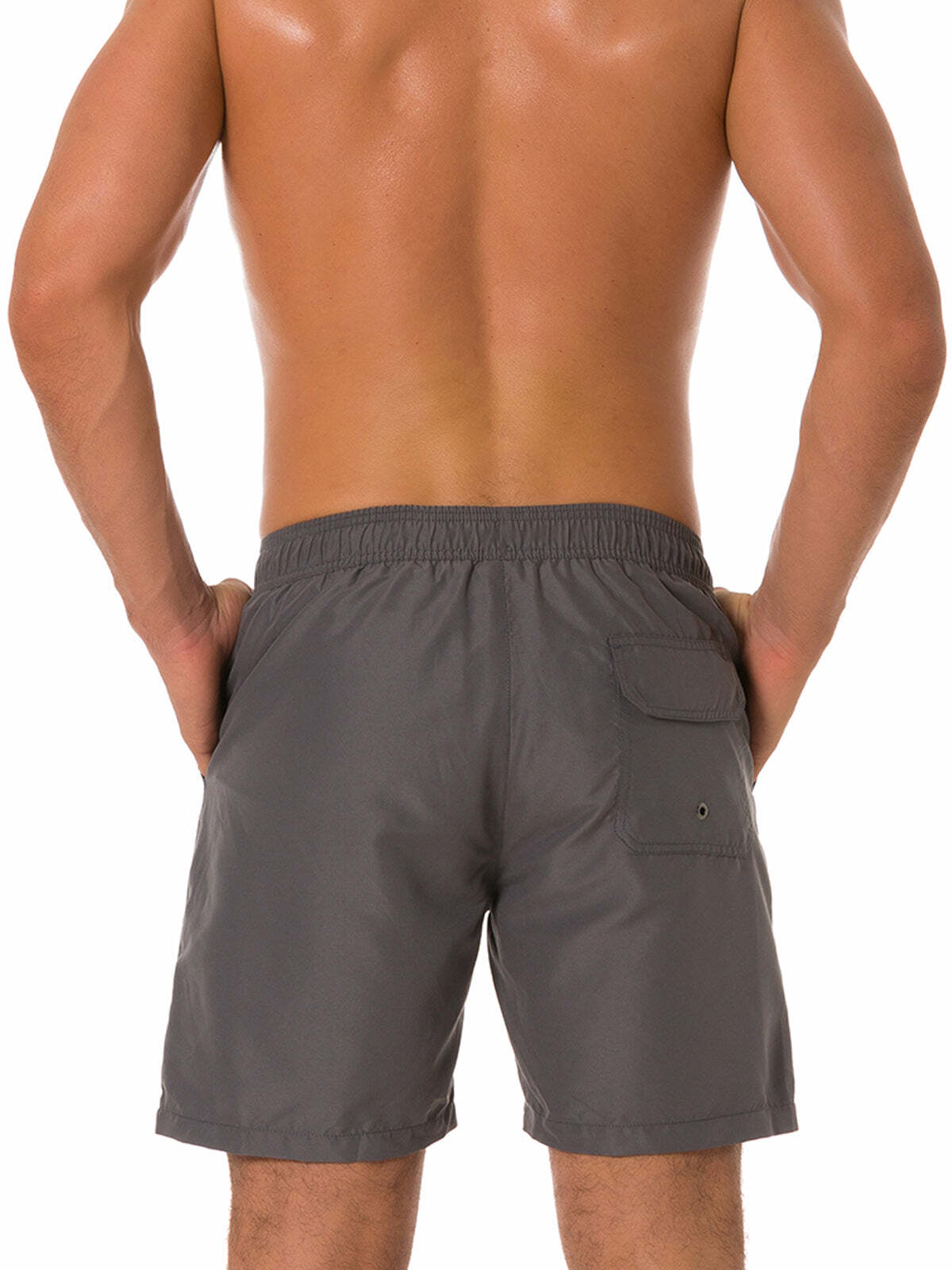 Men's Casual Summer Solid Color Beach Shorts Swimming Trunks