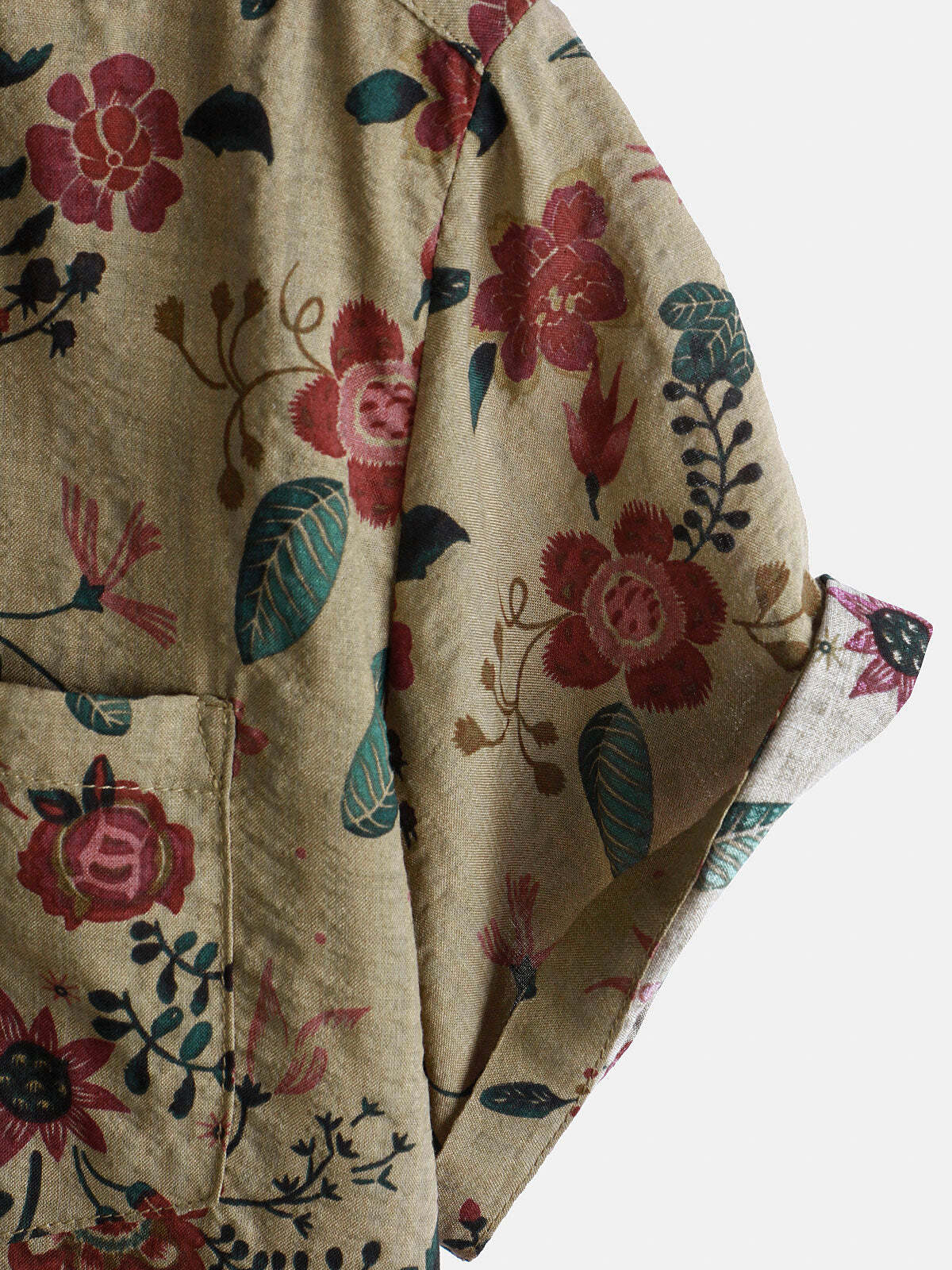 Men's Floral Print Lightweight Short Sleeve Retro Shirt