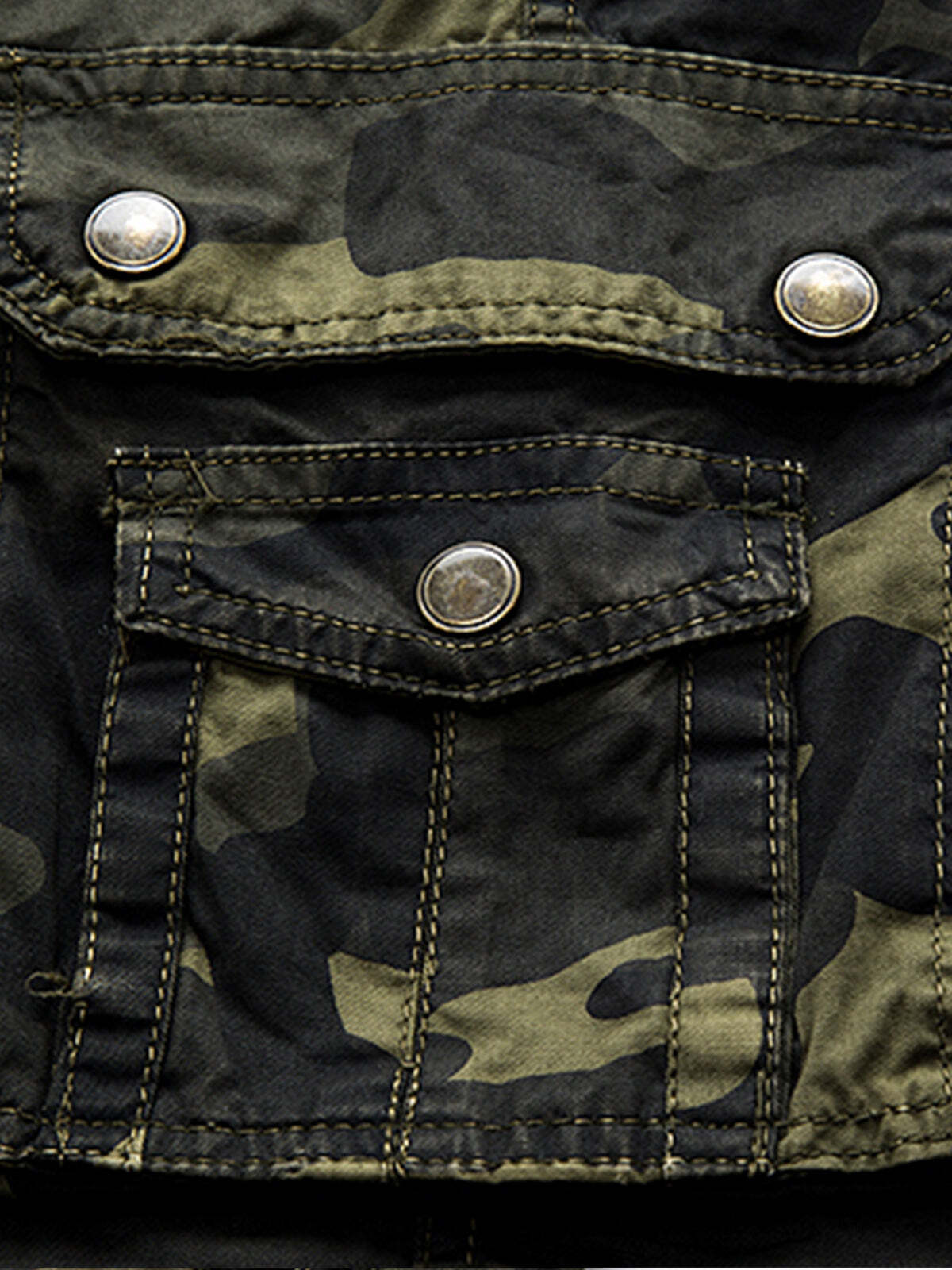 Men's Plus Size Solid Color Casual Cotton Camo Shorts
